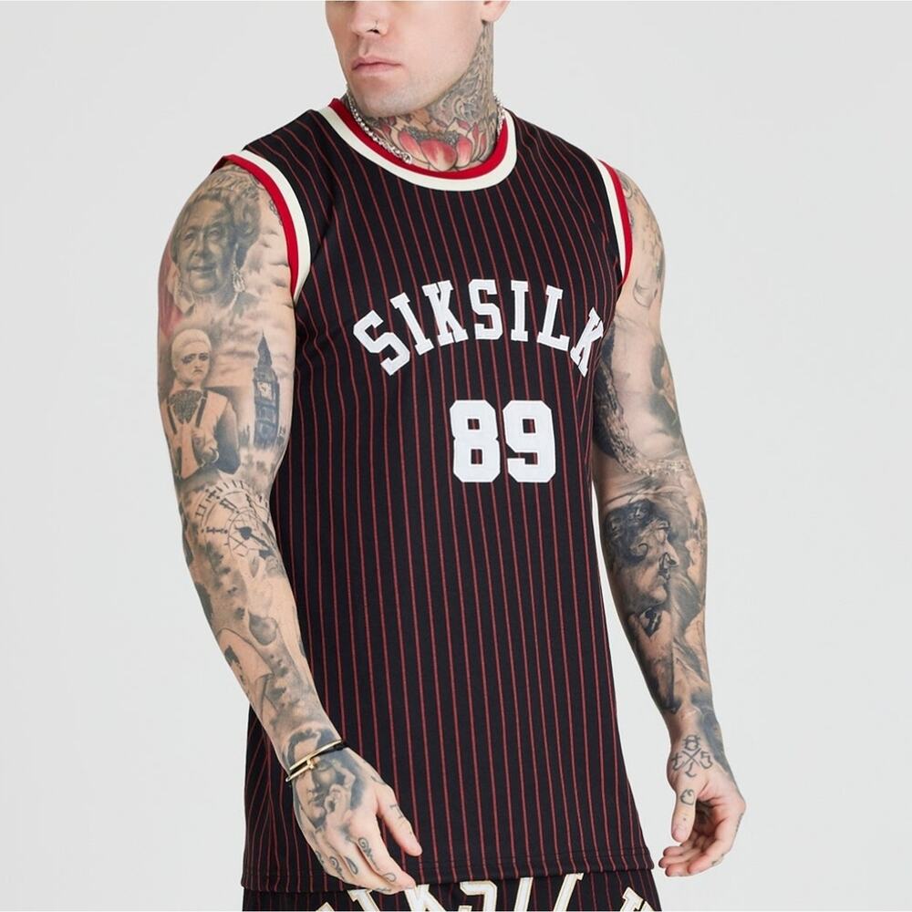 SikSilk Retro Classic Basketball Vest tank Size XS